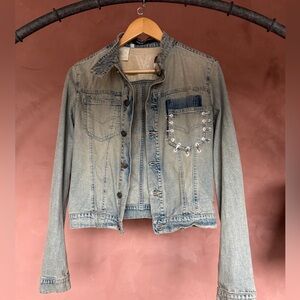 Pierced Versace denim jacket